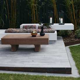 Granit plank på terrasse med Haddeland Lounge